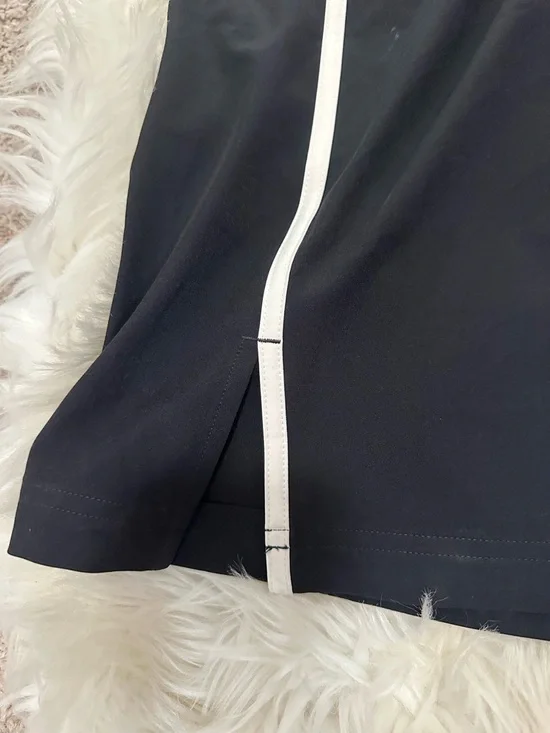 all in motion Black Wide-Leg Pants with bow White Contrast Trim - Picture 4 of 5